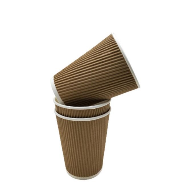 วัสดุเกรดอาหาร Take Away Coffee Ripple Paper Cup